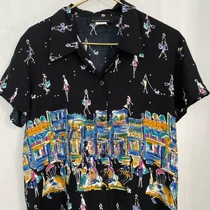 90s Fashion Icon Printed Button Down Top